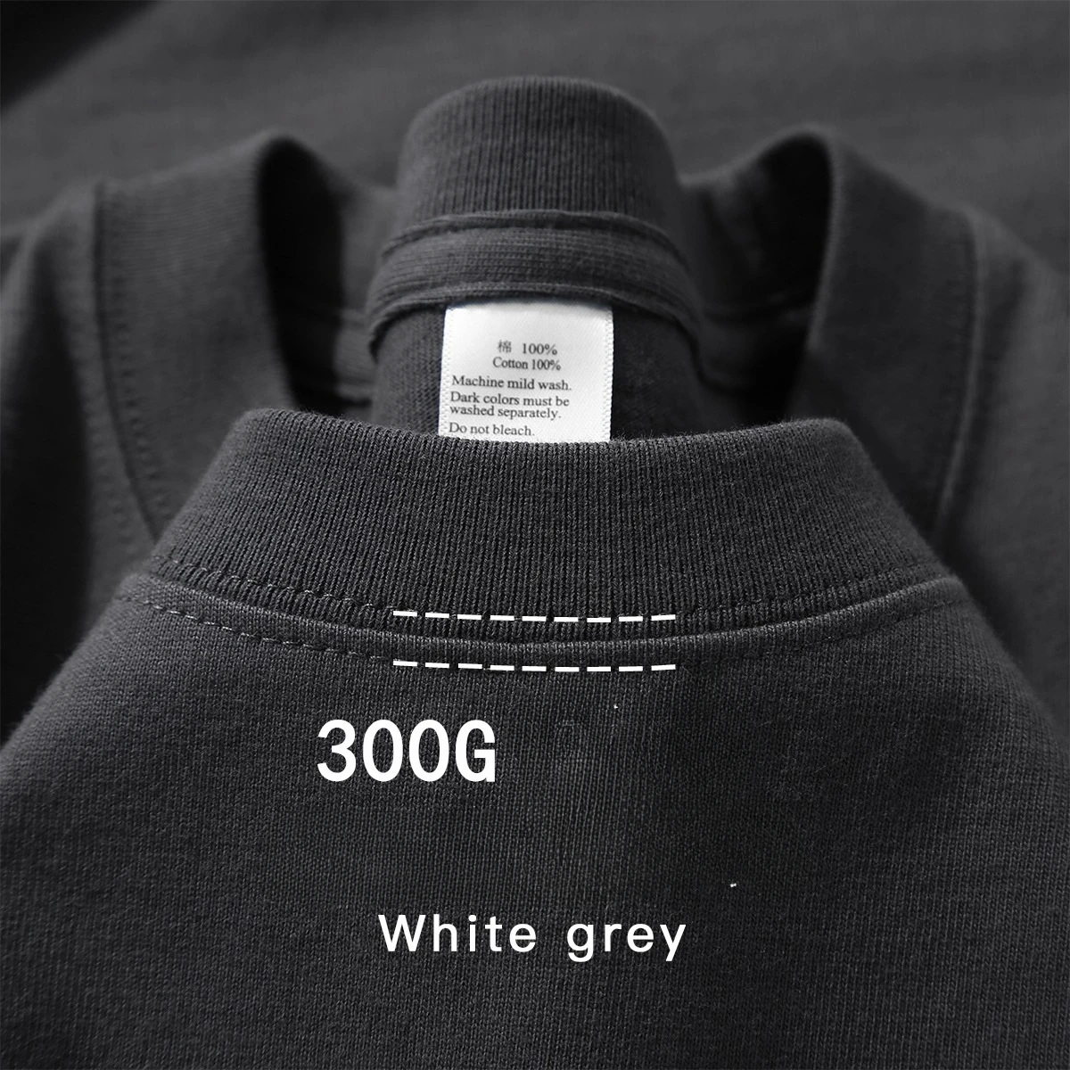 Beige 300g Heavyweight Cotton Short Sleeved T-shirt Summer Round Neck Loose and Base Shirt for Men Women Basic Tee - Image 4
