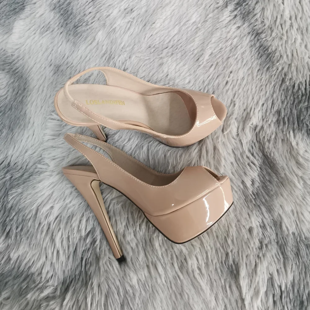 Women Sexy Pumps Stilettos 14CM Platform Super High Heels Open Toe Sandals Gladiator Party Dress Wedding Shoes Large Size 43 - Image 4