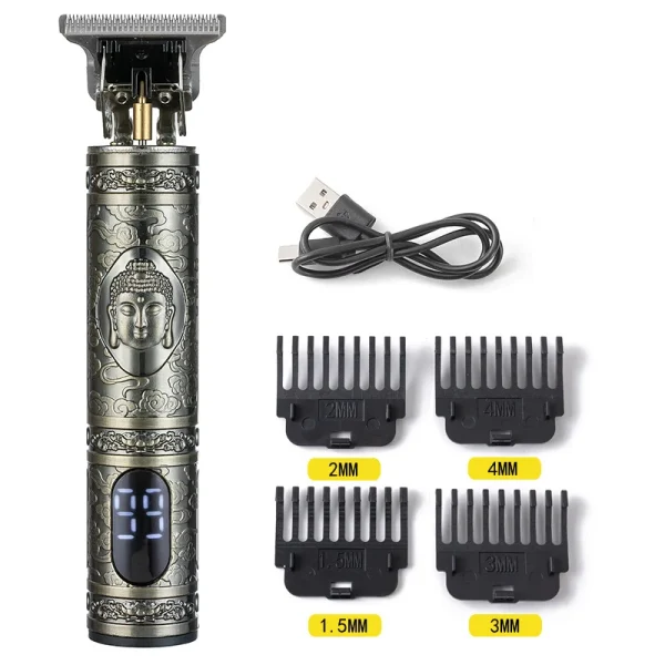 Display lcd t9 electric hairpin machine 0mm shaver hairpin household appliances travel hairdresser men's repairman shaver - Image 6