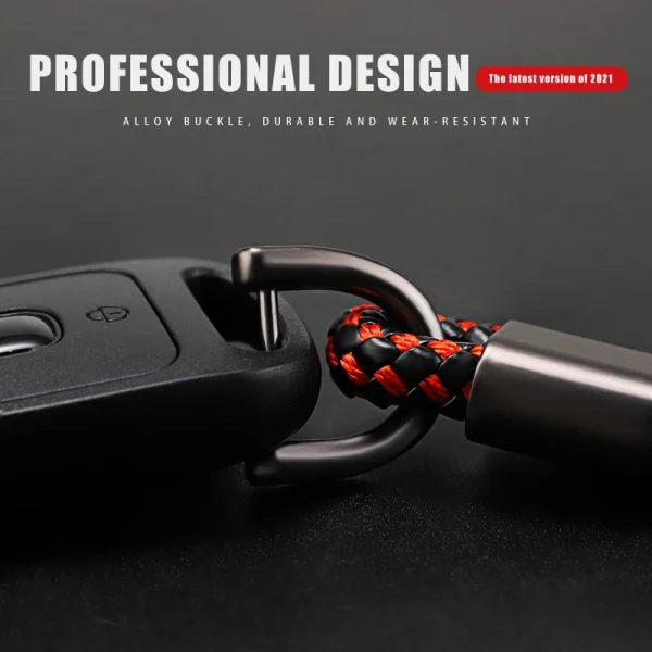 Zinc Alloy Braided Rope Keychain Car Styling Key Ring Accessories For Fiat 500 Freemont Panda Ducato Punto Pondo FR Abarth Argo - Image 2