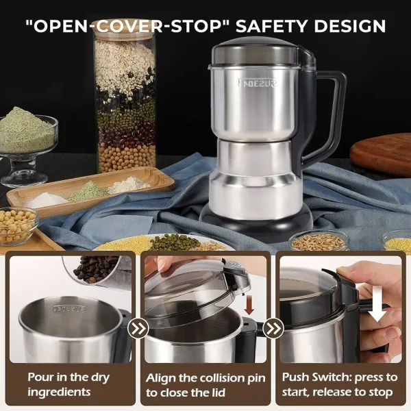 High Power Electric Coffee Grinder Kitchen Cereal Nuts Beans Spices Grains Grinder Machine Multifunctional Home Coffee Grinder - Image 5