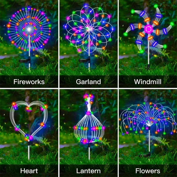 Solar Firework LED Stake Lights Outdoor Garden Decor Pathway Fairy Light Waterproof Yard Lawn Patio Landscape Decor Solar Lamp - Image 4