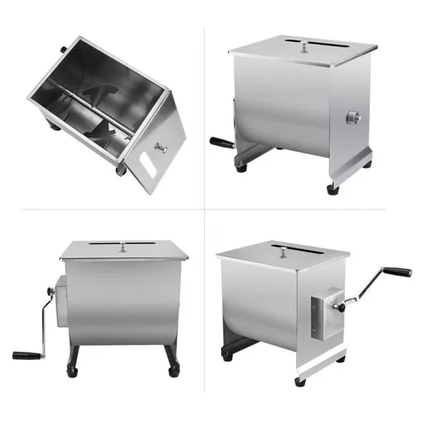 10KG Capacity Tilt Tank Manual Meat Mixers Side-turn dough mixer Manual dough mixer Stainless steel food mixer - Image 4