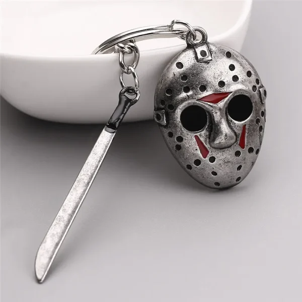 Halloween Horror Movie Friday Jason Voorhees Mask Machete Alloy Key Chains Keychain Key Chain Key Ring Jewelry Accessories