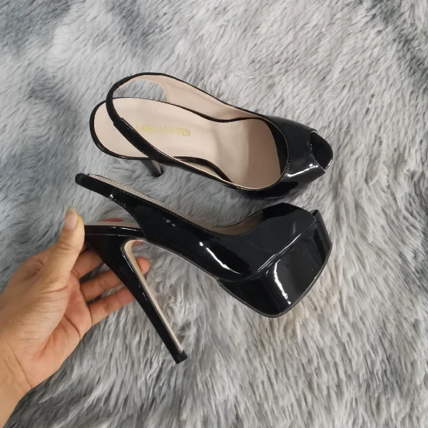 Women Sexy Pumps Stilettos 14CM Platform Super High Heels Open Toe Sandals Gladiator Party Dress Wedding Shoes Large Size 43 - Image 2