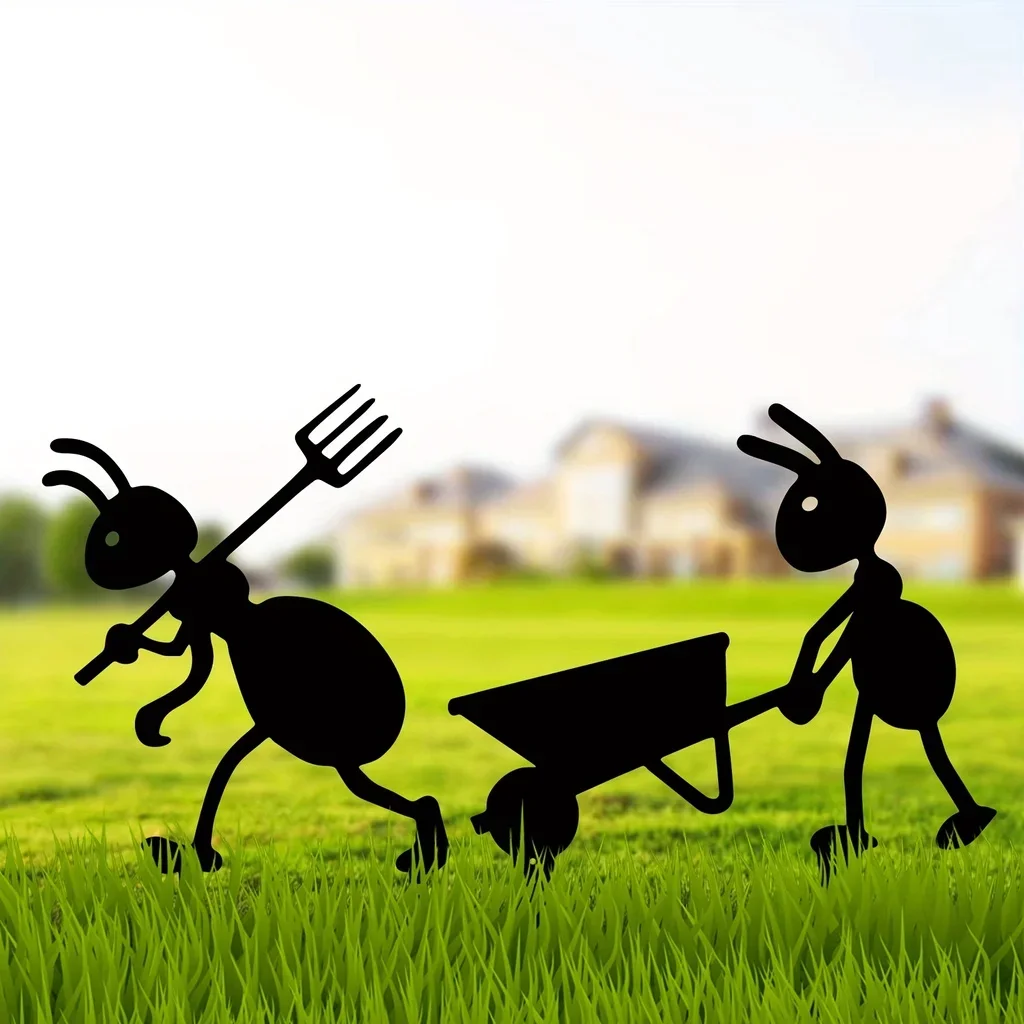 HelloYoung Garden Decor Ants Metal Ants Gardening Ornaments Yard Metal Art Backyard Lawn Stakes Decor Ants Garden Iron Crafts - Image 5