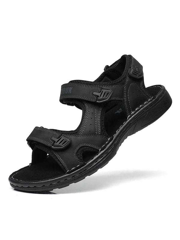 First-Layer Cowhide Men's Sports Sandals, Open-Toe Outdoor 防滑 Sandals, Casual Men's Shoes, Outdoor Fashion Beach Shoes, Li - Image 2