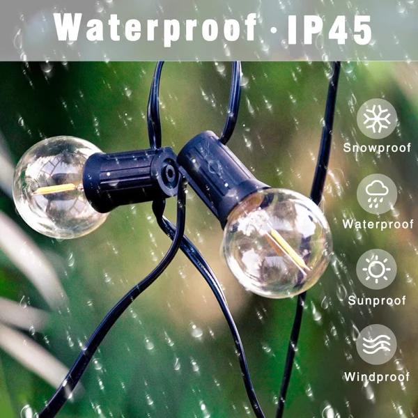 110V/220V Outdoor String Lights LED G40 Festoon Fairy Patio Garland Lamp Wedding Street Camping Garden Party Decoration Lights - Image 4