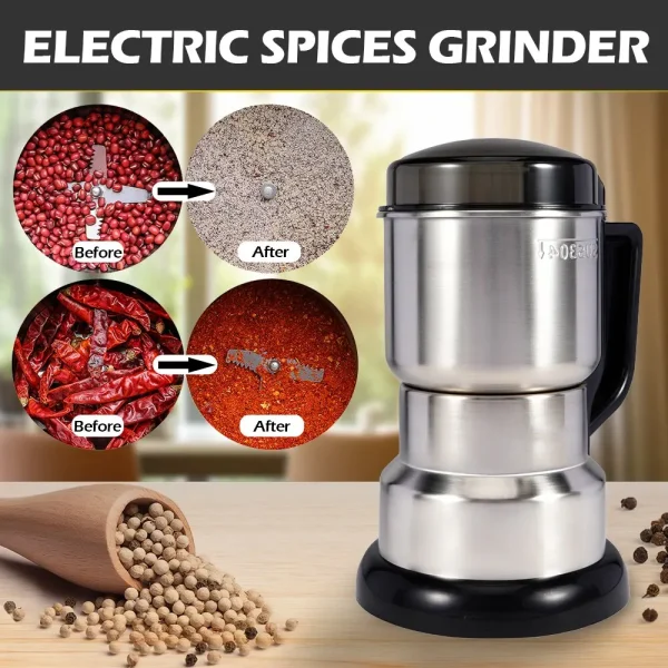 High Power Electric Coffee Grinder Kitchen Cereal Nuts Beans Spices Grains Grinder Machine Multifunctional Home Coffee Grinder - Image 2