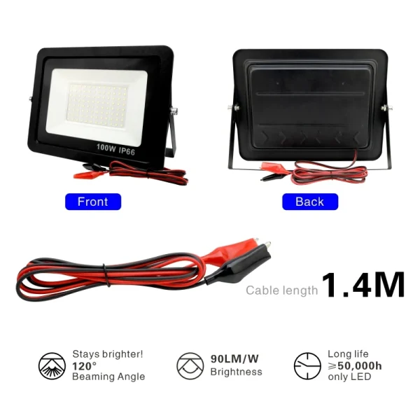 DC12V Led Flood Light 20W 30W 50W 100W Outdoor Floodlight Spotlight IP66 Waterproof Light Reflector Portable 12 Volt Led Lights - Image 3