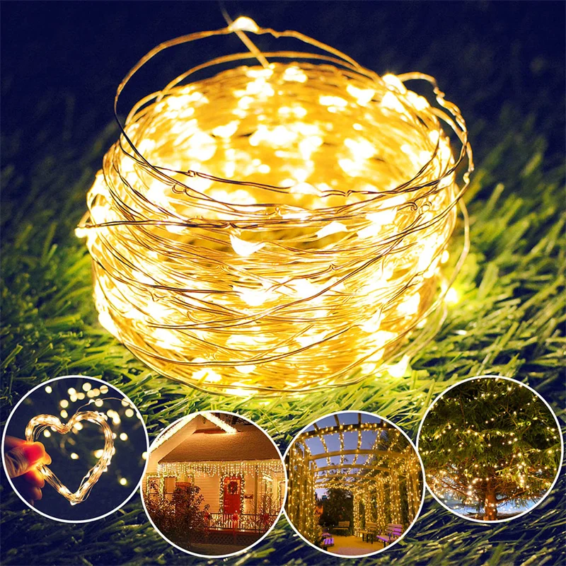 USB Led Fairy Lights Copper Wire String 20M 200LED Holiday Outdoor Lamp Garland For Christmas Tree Wedding Party Decoration - Image 2