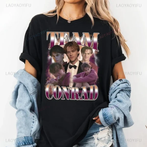 The Summer I Turned Pretty Team Conrad Graphic T Shirts Vintage 90s Casual Fashion Woman Man Cotton T-shirt Vacation Short-sleev