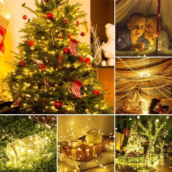 USB Led Fairy Lights Copper Wire String 20M 200LED Holiday Outdoor Lamp Garland For Christmas Tree Wedding Party Decoration - Image 5
