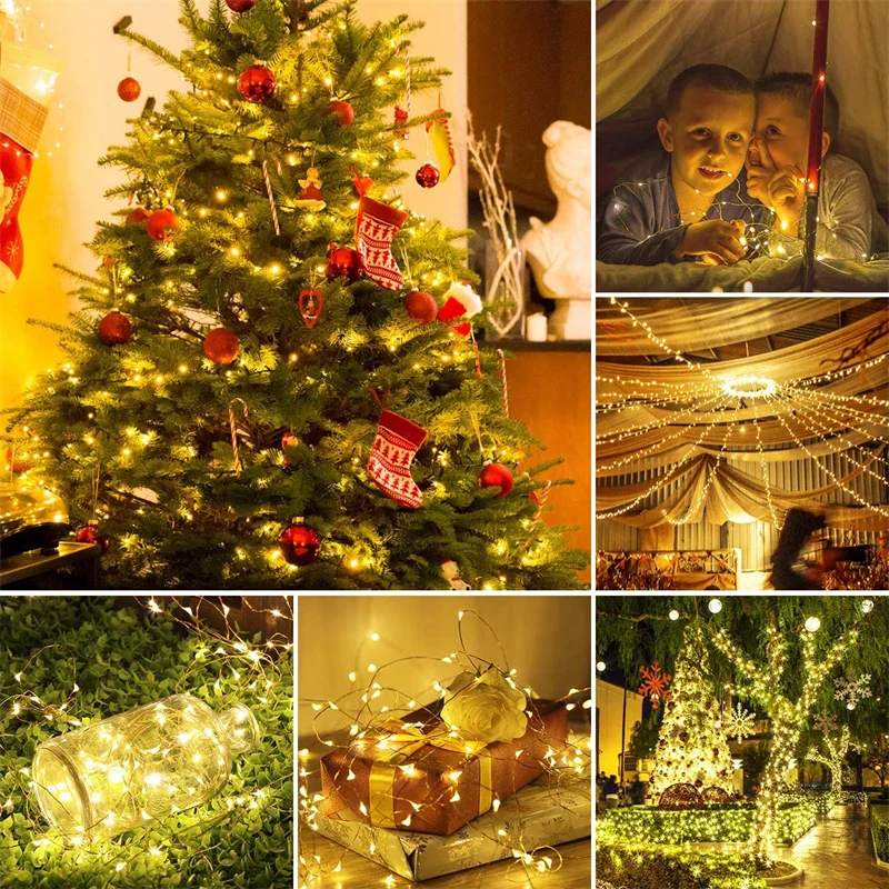 USB Led Fairy Lights Copper Wire String 20M 200LED Holiday Outdoor Lamp Garland For Christmas Tree Wedding Party Decoration - Image 5