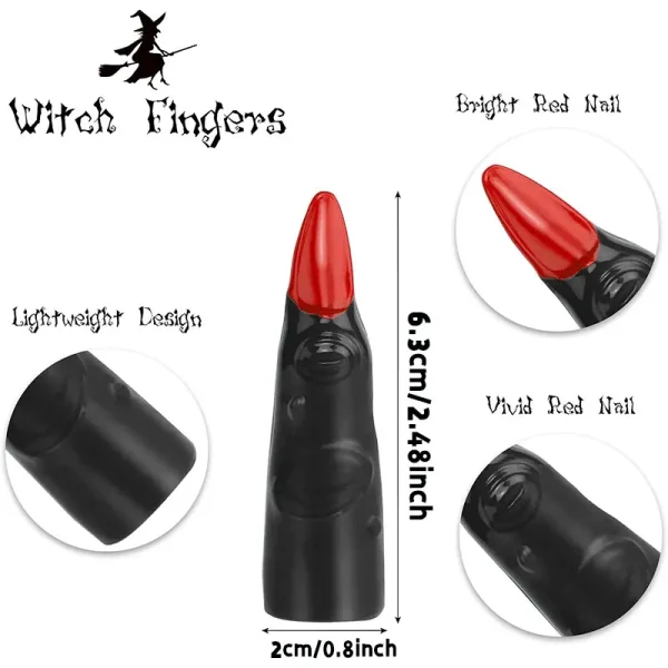 10pcs Plastic Witch Finger Pointers Halloween Party Decorations, Costume Accessories Fake Fingers Magic Shows, Photo Props - Image 2