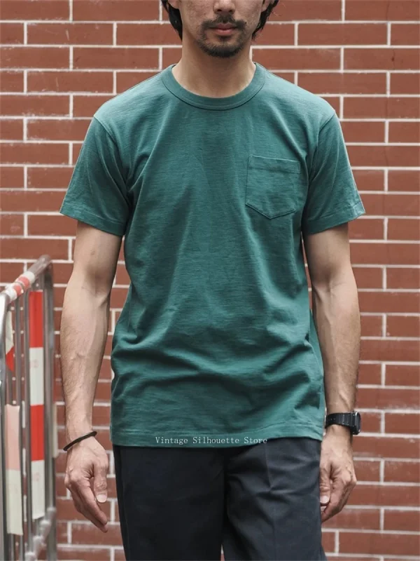 Rugged Bronson Loopwheel Tubular Pocket T-Shirt 220g Slub Cotton Men's Seamless Side Tee Short Sleeve - Image 2