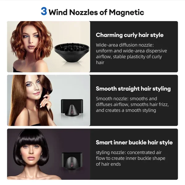 110000RPM Professional Hair Dryer Brushless Negative Ions Blow Dryer 1800W Powerful Lownoise 5 in 1 Salon Hair Airwrap Styler - Image 5