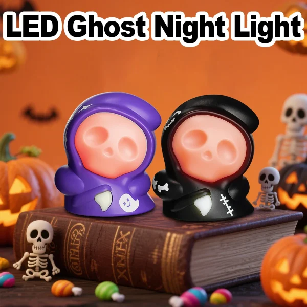 Creative Led Night Light Halloween Ghost Lamp Decorative Lights Rechargeable Portable Grim Reaper Toy Kids Gifts Toys Atmosphere