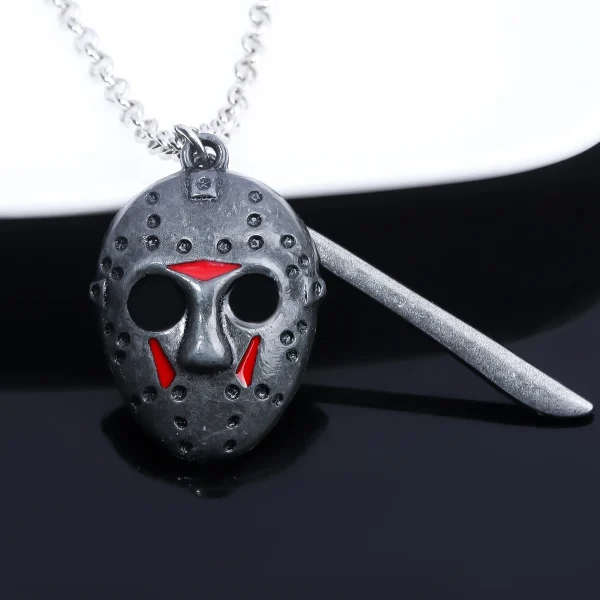 Horror Movie Keychain Jason Hockey Mask Kinfe Metal Keyring For Children Halloween Jewelry Gift - Image 4